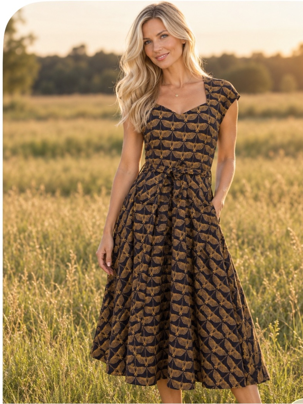 NWT Effie’s Heart The Hedy Flight Print Dress